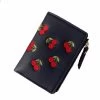 Beakey Women Cute Small Wallet Cherry Pattern Card Holder-Black -Madam Clothing Store 325c87dff7c19e0677ac97de76664e98