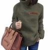 Beakey Womens Turtleneck Sweatshirt Winter Faux Fuzzy Sherpa Pullover-Army Green -Madam Clothing Store 325e72cf6d11816dfc3b274d9977aa6c