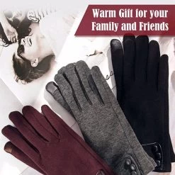 Catzon 3 Pairs Women Winter Gloves Warm Touchscreen Windproof Gloves-BlackGrayBrown -Madam Clothing Store 32c9f7f9cbe8a3945c6abc002904f3a8