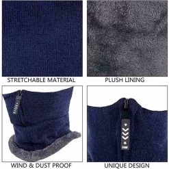 Beakey Mens Womens Balaclava Fleece Hat Winter Neck Face Warmer-NavyBlue -Madam Clothing Store 32f0a1836a745fcb71de928eec21919c