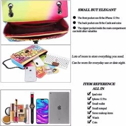 Beakey Womens Crossbody Handbag Graffiti Cute Leather Shoulder Bag-Black -Madam Clothing Store 331f5c1866cd30074712602b11fcae4e