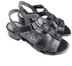 Womens Homyped Celia Black Sandals Slip On Low Heel Shoes -Madam Clothing Store 3338a803234a58536595cfa43b2cf5c9