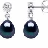 Love In Saint Germain Women's Earrings Pearls 7-8 Mm Black - Silver -Madam Clothing Store 33a75ac1 58aa 42b3 9127 58b614e93452