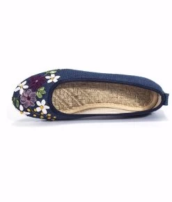 Beakey Embroidered Ethnic Style Flats Comfortable Linen Shoes-Blue -Madam Clothing Store 34f04914f5a33b0d1fccb664bff74062