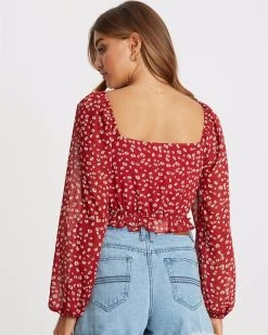 CALLI Women's Olivia Frill Top - Garden Floral 10 CALLI Women's Olivia Frill Top - Garden Floral -Madam Clothing Store 34f3bb8ef1e4d4ef4e534d1d60383588