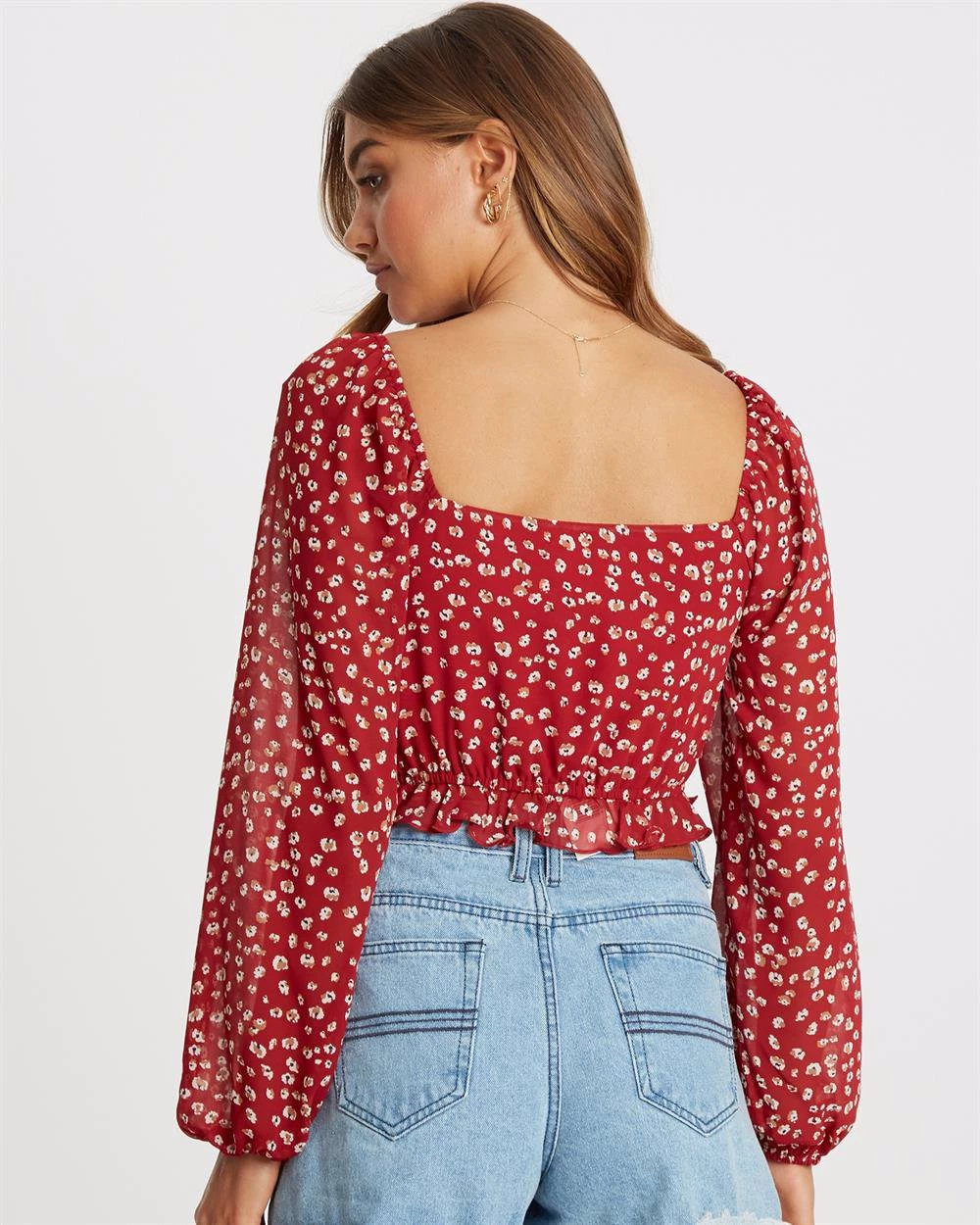 CALLI Women's Olivia Frill Top - Garden Floral 5 CALLI Women's Olivia Frill Top - Garden Floral - Image 3