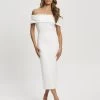 TUSSAH Women's Beau Midi Dress - White -Madam Clothing Store 34f91c9b62fe9f2513f86a04ed15103d