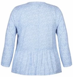 Beme Long Sleeve Stud Detail Top Blue Ditsy - Plus Size -Madam Clothing Store 351d1f3e6cec38feb507d84e08aef713