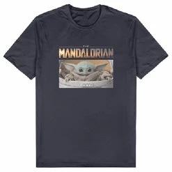 Star Wars The Child Mandalorian Navy Adult Tee T Shirt