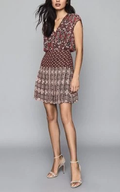 Reiss Women's Marcella Patch Work Dress - Red