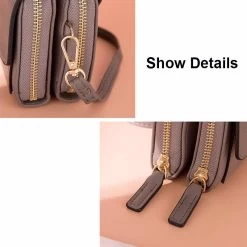 Beakey Womens Multiple Card Slots Crossbody Shoulder Bag Large Capacity Wallet-LightGrey -Madam Clothing Store 371eb575267a140d4f8db1ae68bd699a 1