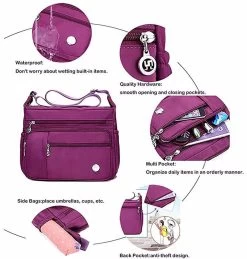 Beakey Women Shoulder Handbag Roomy Multiple Pockets Fashion Crossbody Purse-Black -Madam Clothing Store 37a9c84006d494fdfa13b0352bce5a05