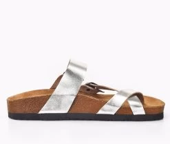 Moosefield Unisex Leather Sandals - Silver