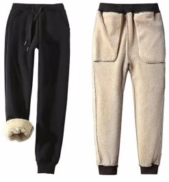 Beakey Womens Warm Sweatpants Sherpa Lined Winter Athletic Jogger Pants-Dark Grey -Madam Clothing Store 395062965c71a6633985b78179a85789