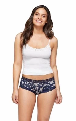 5 X Jockey Parisienne Classic Bikini Underwear Briefs Navy Floral