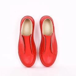 Noosy Women's Red Handmade Vegan Sneakers -Madam Clothing Store 3d9135367bb1848469f3028dcd81f636