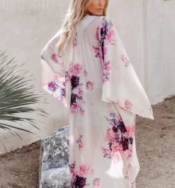 Milan Kiss Women's Kimono Ecru-Pink-Floral -Madam Clothing Store 3f368ebc 27b8 4f50 a645 69961b3460bd
