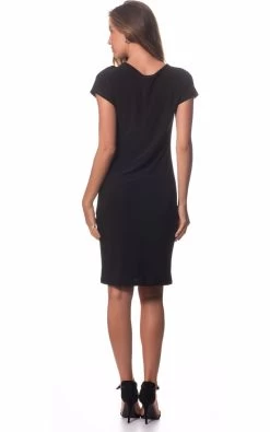 Worship Women's Panel Dress Cap Sleeve - Black Polka Dot -Madam Clothing Store 3f80c959da20868eea0b110183ee371c