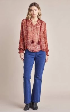Gysette Women's Ophia Blouse - Maroon Wild Nerium