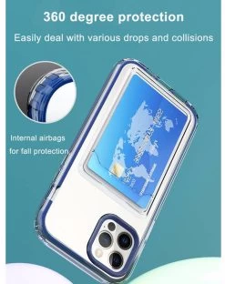 Beakey Clear Card Case Slim Fit Protective Soft TPU Case With Card Holder For IPhone 13/13Pro/Pro Ma -Madam Clothing Store 43253c3808858fc4ea67b70363417e9e