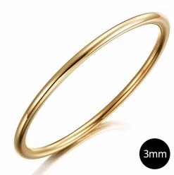 Solid Golf Bangle 3mm Gold Layered