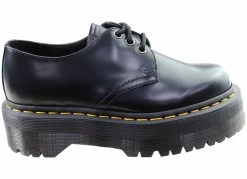 Dr. Martens Dr Martens 1461 Quad Polished Smooth Lace Up Comfortable Unisex Shoes - Black