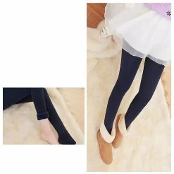 Beakey Winter Warm Fleece Lined Elastic Leggings Pants For Women-Navy Blue -Madam Clothing Store 446779330f82816d59de8b3e28b4e82f