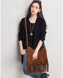 Beakey Suede Tassel Messenger Bag Women Hobo Shoulder Bags-Brown -Madam Clothing Store 44827bb24ee33a5fced0856fd9e71024