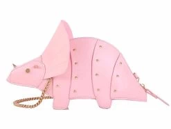 Beakey Dinosaur Shape Crossbody Shoulder Bag Women Pu Leather Rivet Chic Clutch-Pink