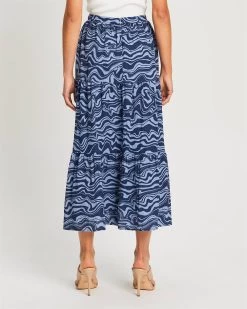WILLA Women's Braxton Skirt - Navy Abstract Swirl 10 WILLA Women's Braxton Skirt - Navy Abstract Swirl -Madam Clothing Store 4654bc2d9d7993acafbf6b9f2deec147