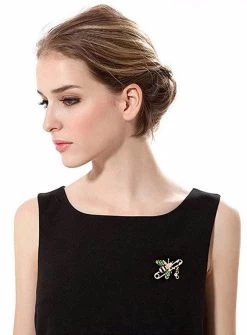 Beakey Bee Brooch Women Enamel Crystal Insect Lapel Pin -Madam Clothing Store 471cf1b1a95af6bee3c5223f51fe5b6b