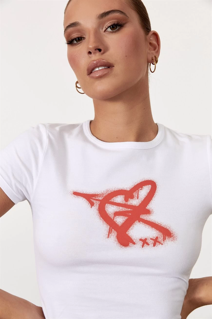 Factorie Fitted Graphic Tee White 4 Factorie Fitted Graphic Tee White - Image 2