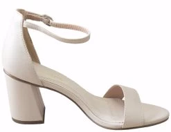 Clarice Crista Leather Heeled Sandals - Nude