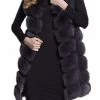 Beakey Womens Waistcoat Faux Fur Sleeveless Jacket-Black -Madam Clothing Store 48905d8670931066c97798543c00152c