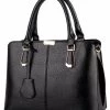 Beakey Womens Fashion Handbags Top Handle High Capacity Tote-Black -Madam Clothing Store 489ebb30208c0e08ad4aea2ef798e5ad
