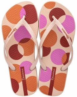 Ipanema Shoes TEMO Womens Grendene Shoes In Beige/Orange/Red