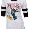 Marvel Avengers Black Widow Swinging Women's 3/4 Sleeve Scoop Neck Top -Madam Clothing Store 49aa7bf8617f1cbba193797ec3864ac3