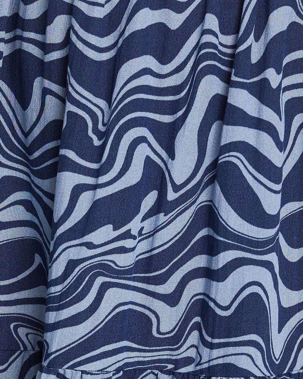WILLA Women's Braxton Skirt - Navy Abstract Swirl 8 WILLA Women's Braxton Skirt - Navy Abstract Swirl - Image 6
