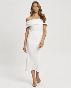 TUSSAH Women's Beau Midi Dress - White -Madam Clothing Store 4dcc077aef2ba3fd0529eba5e7c9f29b