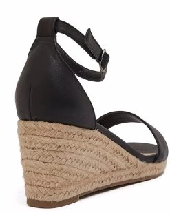 Womens Footwear Ravella Bloom Black Smooth Wedges -Madam Clothing Store 4ddaf52c5b594420e036b511d5954566