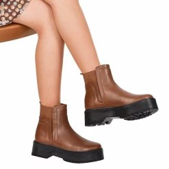 Noosy Women's Genuine Leather Ankle Boots - Brown -Madam Clothing Store 4ddeffaa b6b7 4e63 b1a8 8e669661ce1d