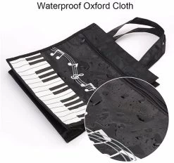 Beakey Piano Keys Music Waterproof Oxford Cloth Handbag Shoulder Shopping Bag-Black -Madam Clothing Store 4f477aca57d886a0972ccad5f7f4ee4a