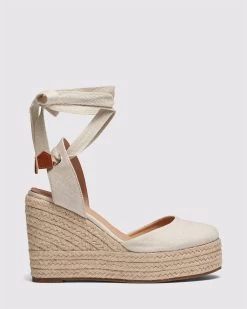 Novo Shoes BUENOSAIRES Womens Wedges Shoes In Linen