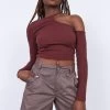 Factorie Asymmetrical Long Sleeve Top Burgundy 2 Factorie Asymmetrical Long Sleeve Top Burgundy -Madam Clothing Store 51007619994b02f53b96185ac2e7c738