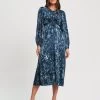 WILLA Women's Alaya Midi Dress - Abstract Blue Sintra -Madam Clothing Store 51a7f60cc85fbc6968e74f42df0a2753