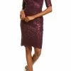 Tadashi Shoji Womens Off-The-Shoulder Mini Dress
