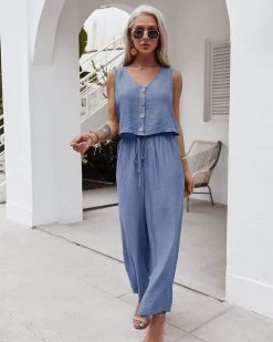Pretty Summer Women's Suit - Blue -Madam Clothing Store 5340f4a4 34e7 498d bfc4 2d50192c895d