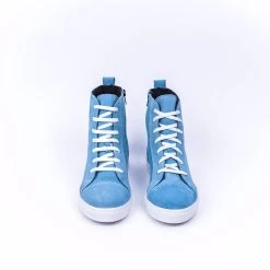 Noosy Women's Genuine Leather Sneakers Boots - Ice Blue -Madam Clothing Store 53413390474238ee4f45df6665aa9a06