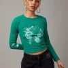 Factorie Long Sleeve Fitted Graphic Tee Green -Madam Clothing Store 5479d93113cd0cc465c5a9e8bf7a9b9b