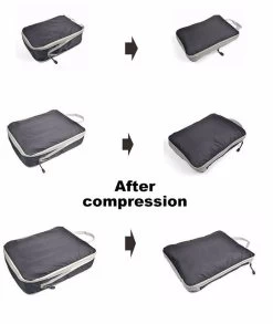 Beakey 3 Set Compression Packing Cubes Travel Expandable Packing Organizers-Grey -Madam Clothing Store 549745efbd5b0efcd90f81d6d971efeb 1